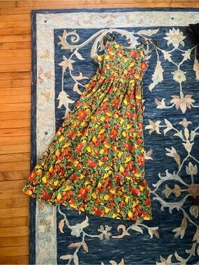 Toad & Co sun-kissed tiered sleeveless dress in midnight fruit, size small